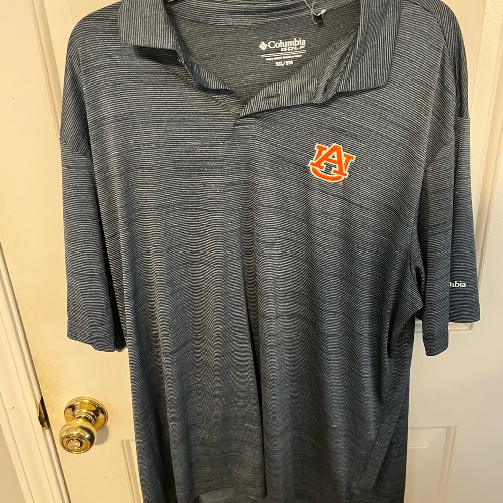 Columbia Men's Navy Polo with Auburn Logo